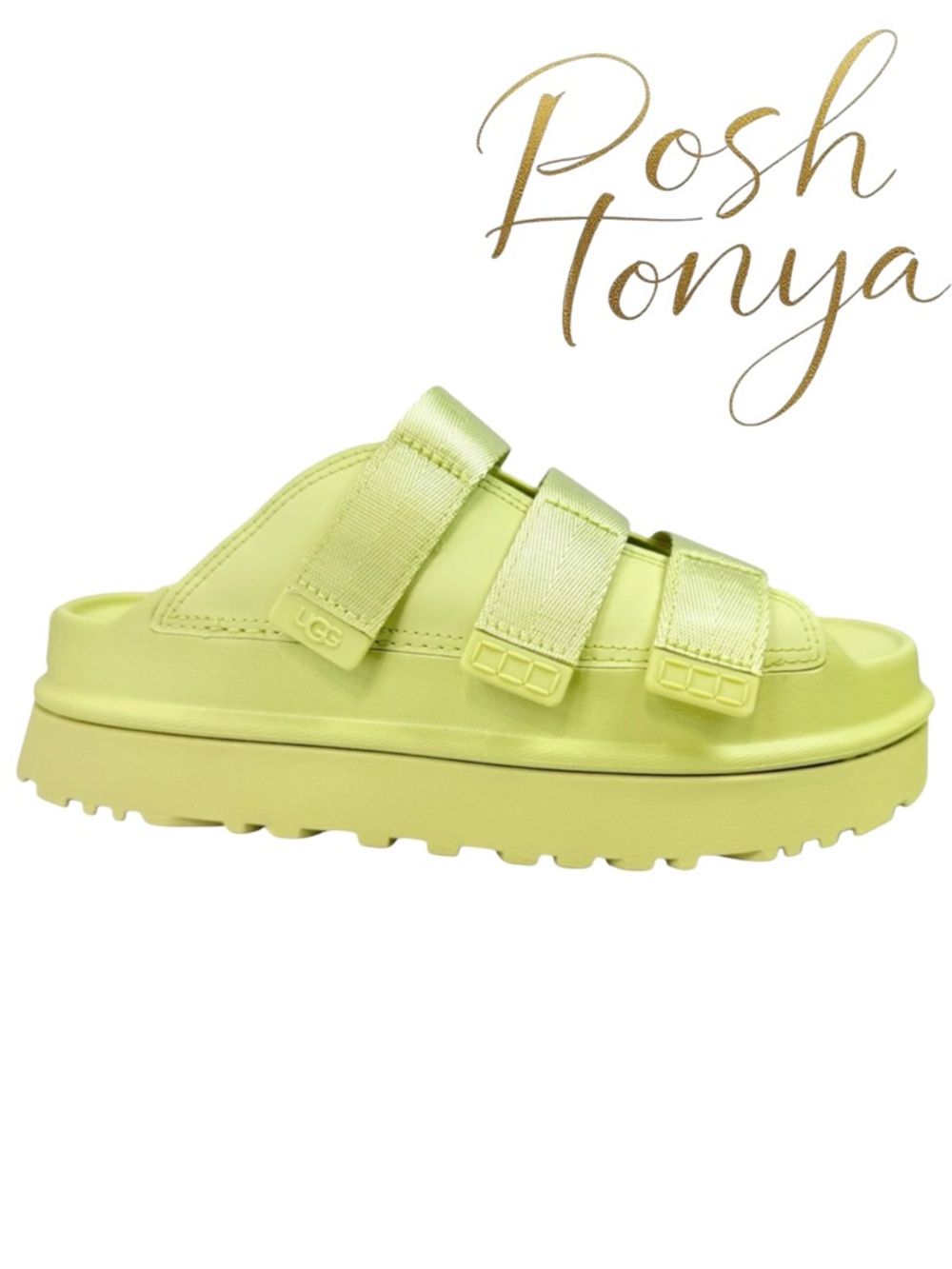 UGG Goldenglow Slide Platform Sandals Golden Apple Size 9 Coastal Summer Resort